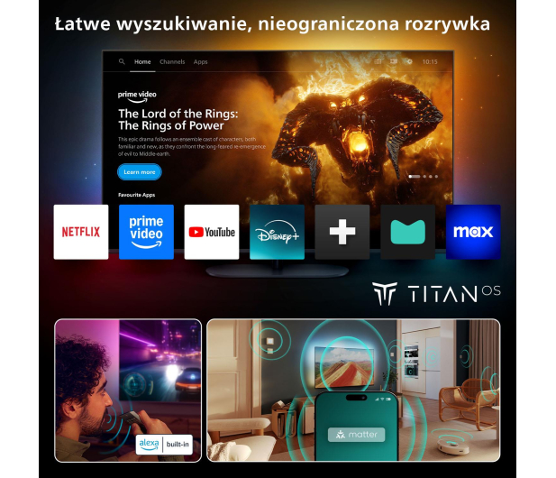 PHILIPS 55OLED770 55" OLED 4K 120Hz VRR Titan OS Ambilight 3 Dolby Vision Dolby Atmos, HDMI 2.1 - 1363023 - zdjęcie 14